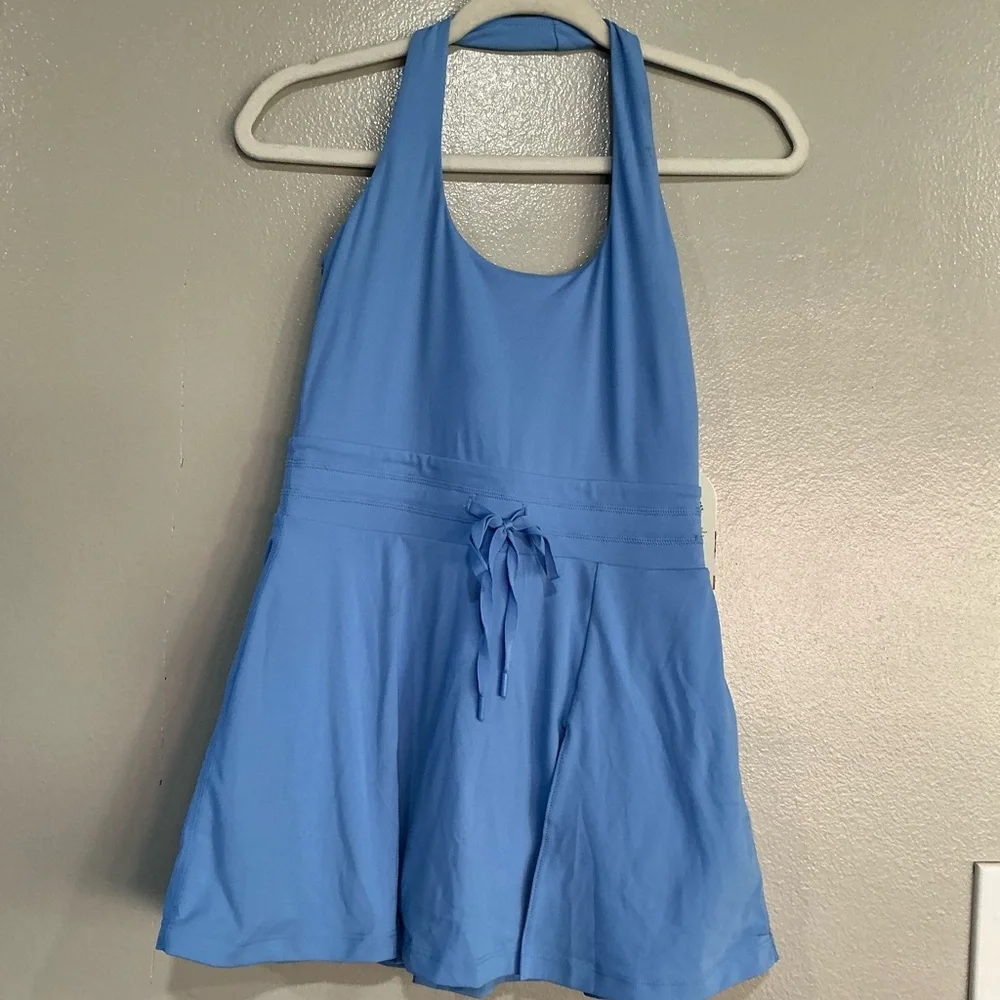 NWT BLOGILATES Women’s Game Set Match Halter Active Dress. Blue S - Picture 4 of 13
